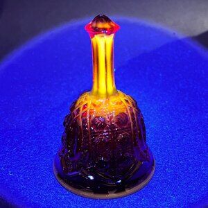 Vtg Viking Yesteryear Classic Art Glass Ruby Red Amberina Diner Bell Glows